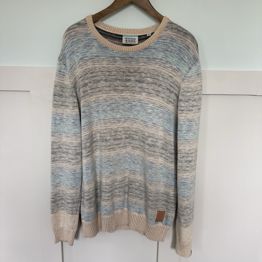 Scotch And Soda Striped‎ Sweater Men's XL Organic Cotton Blend Coastal Preppy